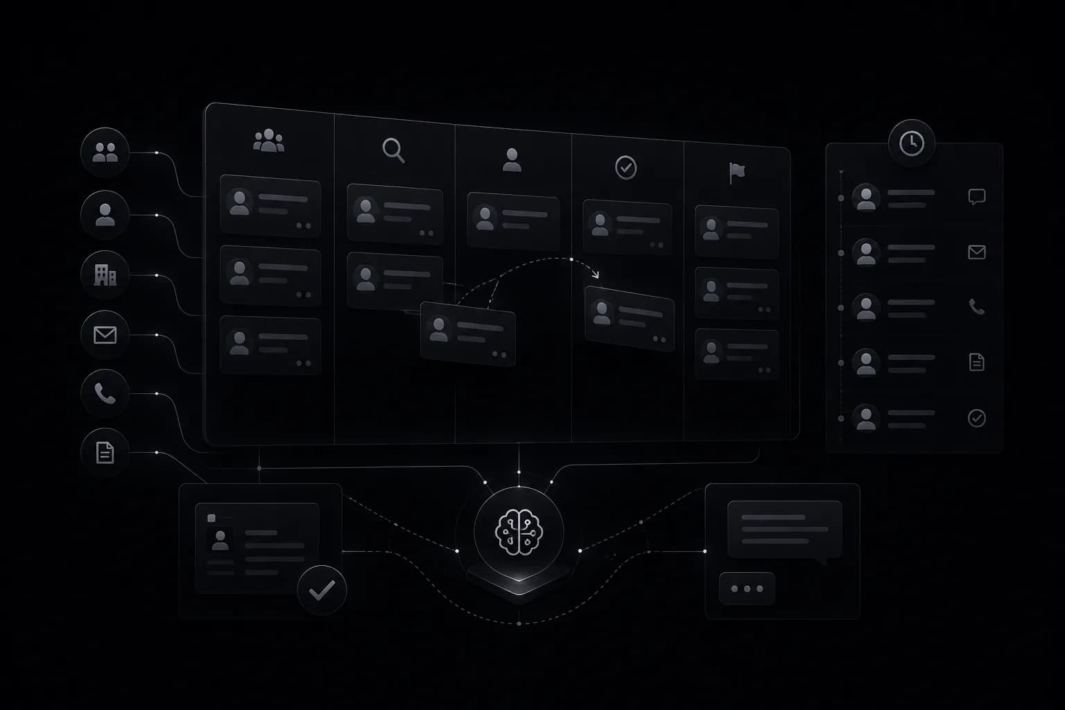 Lejek kanban CRM rekrutacyjnego OpenLeadGraph