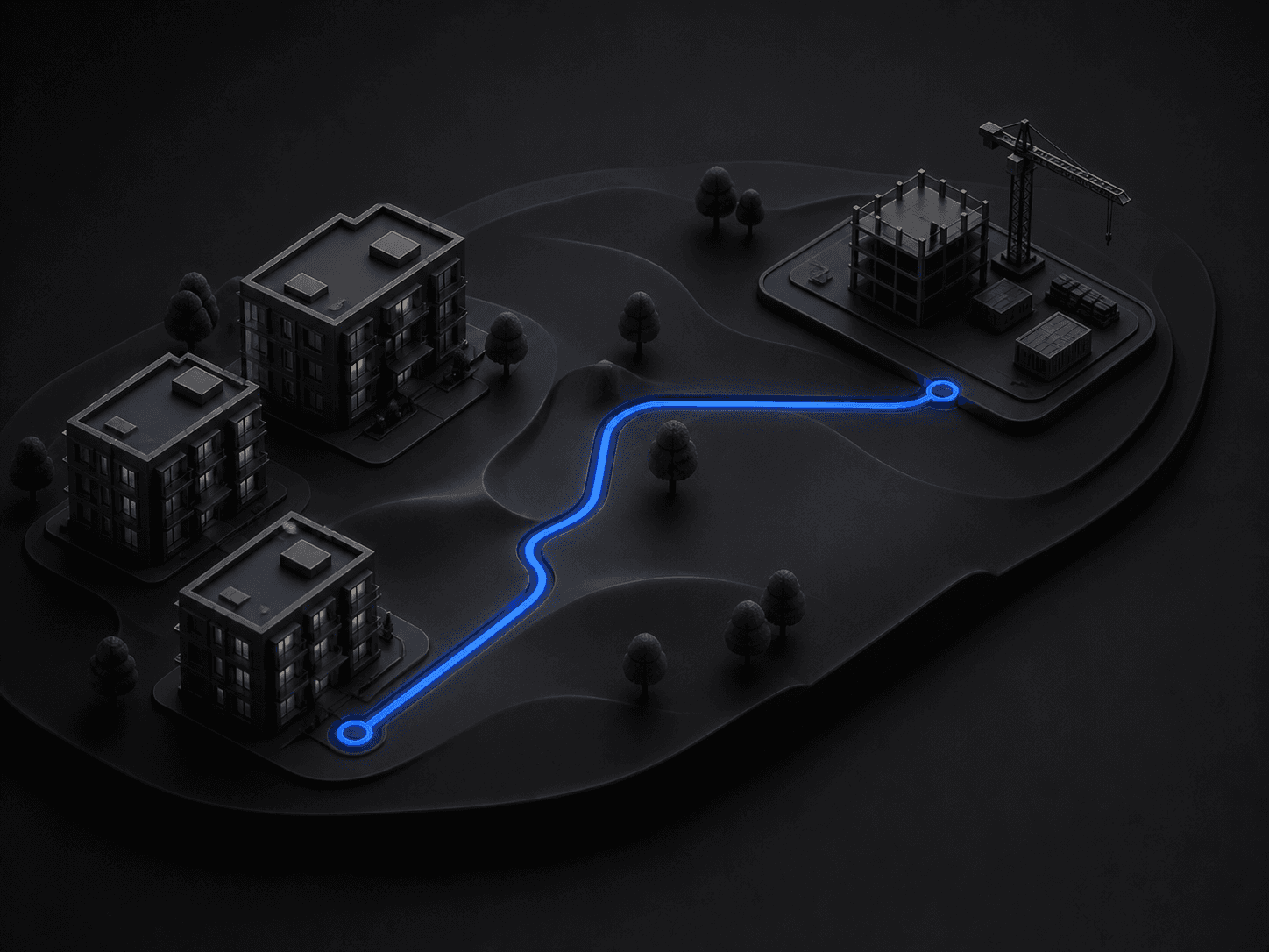 OpenLeadGraph worker housing map with routes